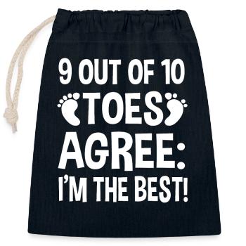 Funny Toe Amputation Gift - Closable cotton gift bag (25x30cm) - navy - Front