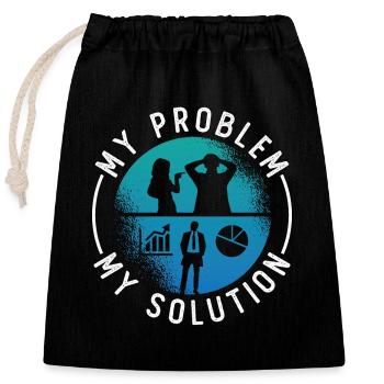 Data Analyst My Problem My Solution Pictogram Dad - Verschließbarer Geschenkbeutel aus Baumwolle (25x30cm) - Schwarz - Vorne