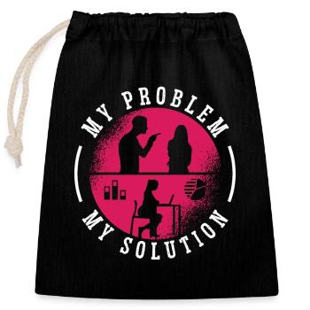 Data Analyst My Problem My Solution Pictogram Mom - Verschließbarer Geschenkbeutel aus Baumwolle (25x30cm) - Schwarz - Vorne