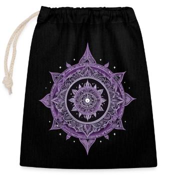 Mandala Design Aesthetic Pattern Spiritual - Closable cotton gift bag (25x30cm) - black - Front
