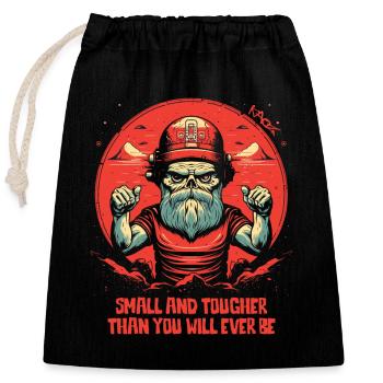 Petit et plus dur que vous ne le serez jamais - Sac cadeau en coton avec cordon (25 x 30 cm) - noir - Devant