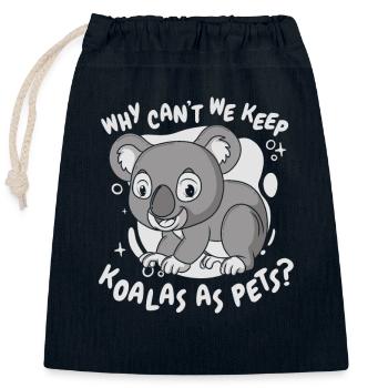 Pourquoi ne pouvons-nous pas garder Koalabear Phascolarctos - Sac cadeau en coton avec cordon (25 x 30 cm) - bleu marine - Devant