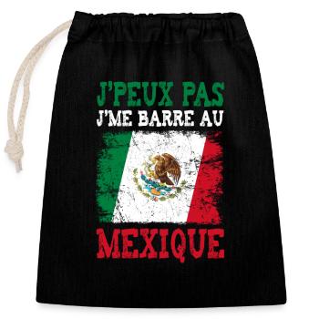 I can't get stuck in Mexico - Closable cotton gift bag (25x30cm) - black - Front