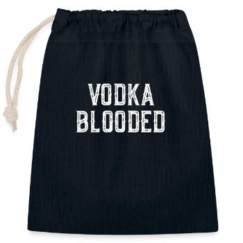Vodka Blooded T-Shirt - Funny Alcohol Drinking - Closable cotton gift bag (25x30cm) - navy - Front