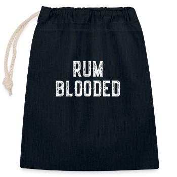 Rum Blooded T-Shirt - Fun Alcohol Spirit Drinking - Closable cotton gift bag (25x30cm) - navy - Front