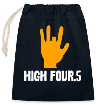 Finger Amputee High Four.5 - Closable cotton gift bag (25x30cm) - navy - Front