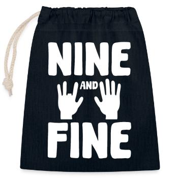 Finger Amputee Nine And Fine - Closable cotton gift bag (25x30cm) - navy - Front