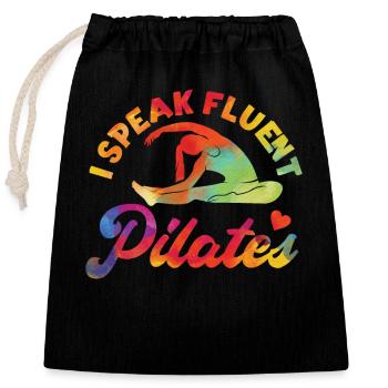 Pilates Instructor Teacher - Closable cotton gift bag (25x30cm) - black - Front