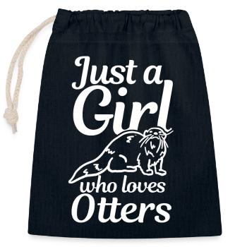Otter - Closable cotton gift bag (25x30cm) - navy - Front