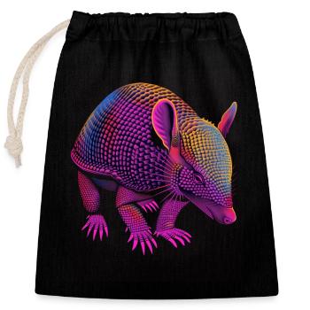 Armadillo - Closable cotton gift bag (25x30cm) - black - Front