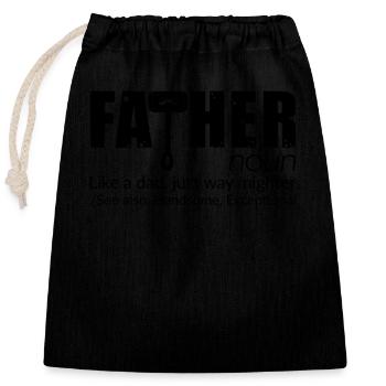 Father Fathor - Closable cotton gift bag (25x30cm) - black - Front