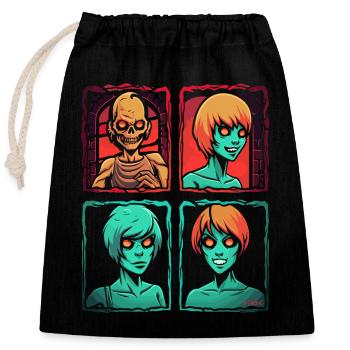 Just a cool horror cartoon - Closable cotton gift bag (25x30cm) - black - Front