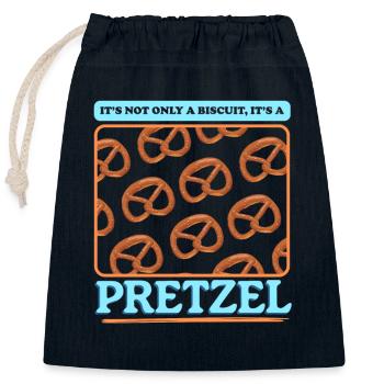 Brezel lustige Brezeln Brezelliebhaber Geschenk - Verschließbarer Geschenkbeutel aus Baumwolle (25x30cm) - Navy - Vorne