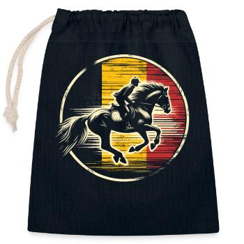 Belgian equestrian competition coach - Closable cotton gift bag (25x30cm) - navy - Front