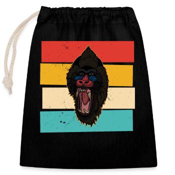 Mandrill Biologe Zoologe Tiere primat Safari - Verschließbarer Geschenkbeutel aus Baumwolle (25x30cm) - Schwarz - Vorne