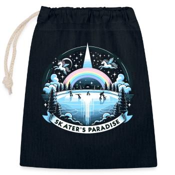 Eislaufen Schlittschuhläufer - Verschließbarer Geschenkbeutel aus Baumwolle (25x30cm) - Navy - Vorne