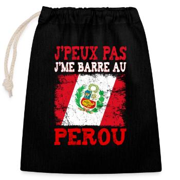 I can't get stuck in Peru - Closable cotton gift bag (25x30cm) - black - Front