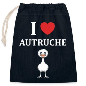 Strauß Zitat - Verschließbarer Geschenkbeutel aus Baumwolle (25x30cm) - Navy - Vorne