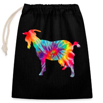 Chèvre Tie Dye cadeau - Sac cadeau en coton avec cordon (25 x 30 cm) - noir - Devant