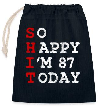 Birthday 87 Birthday Year Birth Funny - Closable cotton gift bag (25x30cm) - navy - Front