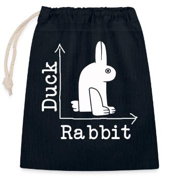 Wittgenstein lapin canard illusion - Sac cadeau en coton avec cordon (25 x 30 cm) - bleu marine - Devant