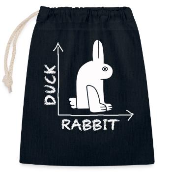 Wittgenstein lapin canard illusion - Sac cadeau en coton avec cordon (25 x 30 cm) - bleu marine - Devant