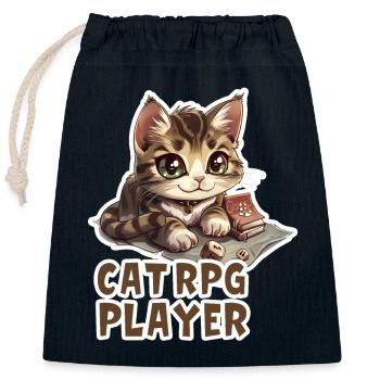 Katzen RPG Player W20 Rollenspiel Shirt - Verschließbarer Geschenkbeutel aus Baumwolle (25x30cm) - Navy - Vorne