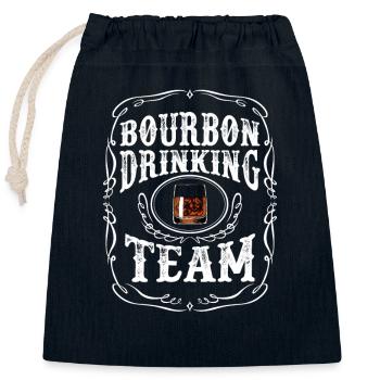 Bourbon Drinking Team Whiskey Alcoholic Beverage - Closable cotton gift bag (25x30cm) - navy - Front
