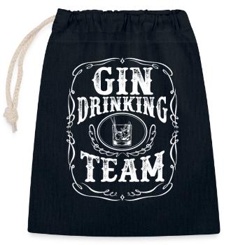 Gin Drinking Team Cool - Alcool spiritueux distillé - Sac cadeau en coton avec cordon (25 x 30 cm) - bleu marine - Devant