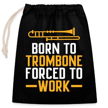 Tromboniste Tromboniste Marchand Band Trombone - Sac cadeau en coton avec cordon (25 x 30 cm) - noir - Devant