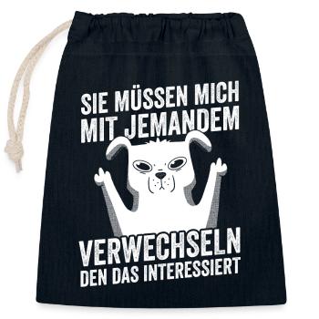 Funny sayings work colleagues office humor - Closable cotton gift bag (25x30cm) - navy - Front