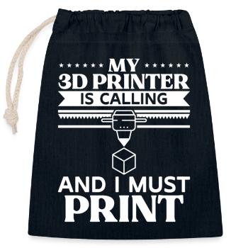 3D Printer 3D Printing - Closable cotton gift bag (25x30cm) - navy - Front