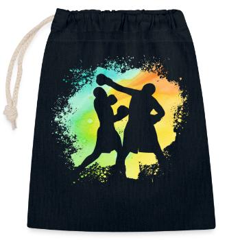 Boxer Retro Boxen - Verschließbarer Geschenkbeutel aus Baumwolle (25x30cm) - Navy - Vorne