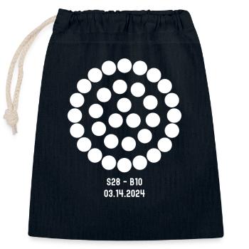 3.14 Troisième essai en vol du plus grand - Sac cadeau en coton avec cordon (25 x 30 cm) - bleu marine - Devant