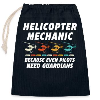 Hubschrauber-Mechaniker Wächter-Stolz - Verschließbarer Geschenkbeutel aus Baumwolle (25x30cm) - Navy - Vorne