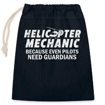 Hubschrauber-Mechaniker Wächter-Stolz - Verschließbarer Geschenkbeutel aus Baumwolle (25x30cm) - Navy - Vorne