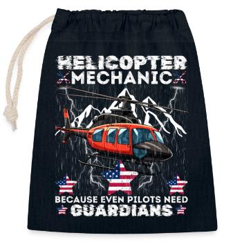 Hubschrauber-Mechaniker Wächter-Stolz - Verschließbarer Geschenkbeutel aus Baumwolle (25x30cm) - Navy - Vorne