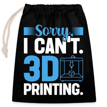 3D Printer 3D Printing - Closable cotton gift bag (25x30cm) - black - Front