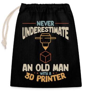3D Printer 3D Printing - Closable cotton gift bag (25x30cm) - black - Front