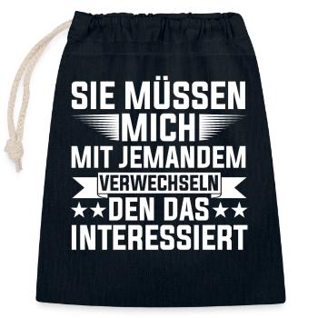 Funny sayings work colleagues office humor - Closable cotton gift bag (25x30cm) - navy - Front