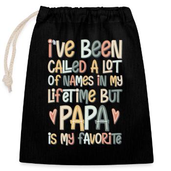 On m’a appelé papa - Sac cadeau en coton avec cordon (25 x 30 cm) - noir - Devant