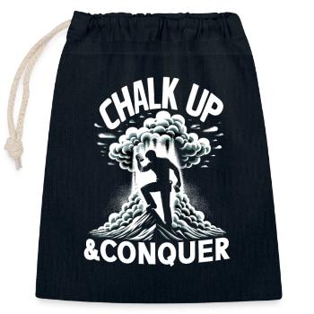 Escalade, Aventure en plein air, Escalade de bloc - Sac cadeau en coton avec cordon (25 x 30 cm) - bleu marine - Devant