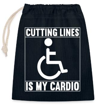 Wheelchair users Wheelchair - Closable cotton gift bag (25x30cm) - navy - Front