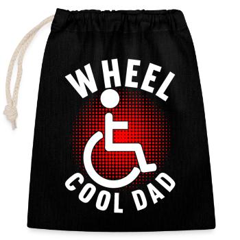 Wheelchair users Wheelchair - Closable cotton gift bag (25x30cm) - black - Front