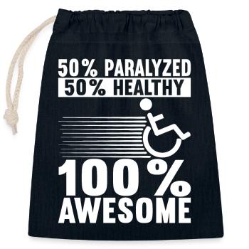 Wheelchair users Wheelchair - Closable cotton gift bag (25x30cm) - navy - Front