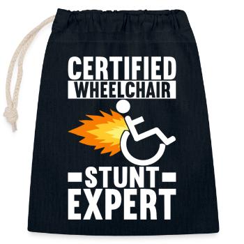 Wheelchair users Wheelchair - Closable cotton gift bag (25x30cm) - navy - Front