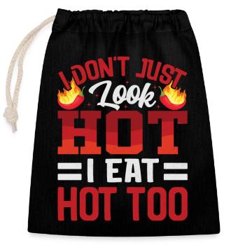 Ça a l’air chaud – fille avec du piment fort et - Sac cadeau en coton avec cordon (25 x 30 cm) - noir - Devant