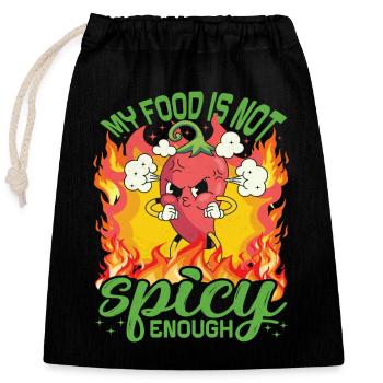 Looks hot – girl with hot chili and - Closable cotton gift bag (25x30cm) - black - Front