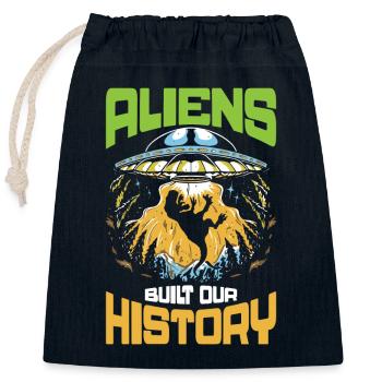 Antiker Astronauten-Theoretiker Alien Ufo-Gläubiger - Verschließbarer Geschenkbeutel aus Baumwolle (25x30cm) - Navy - Vorne