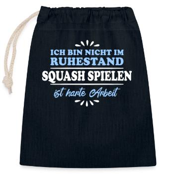 Joueur de squash retraité retraité - Sac cadeau en coton avec cordon (25 x 30 cm) - bleu marine - Devant